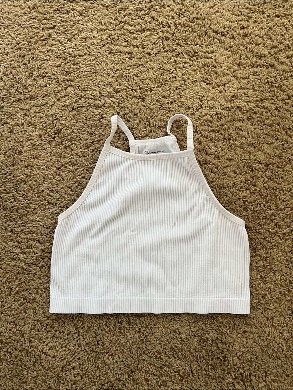 No Boundaries White Ribbed Bralette Tank